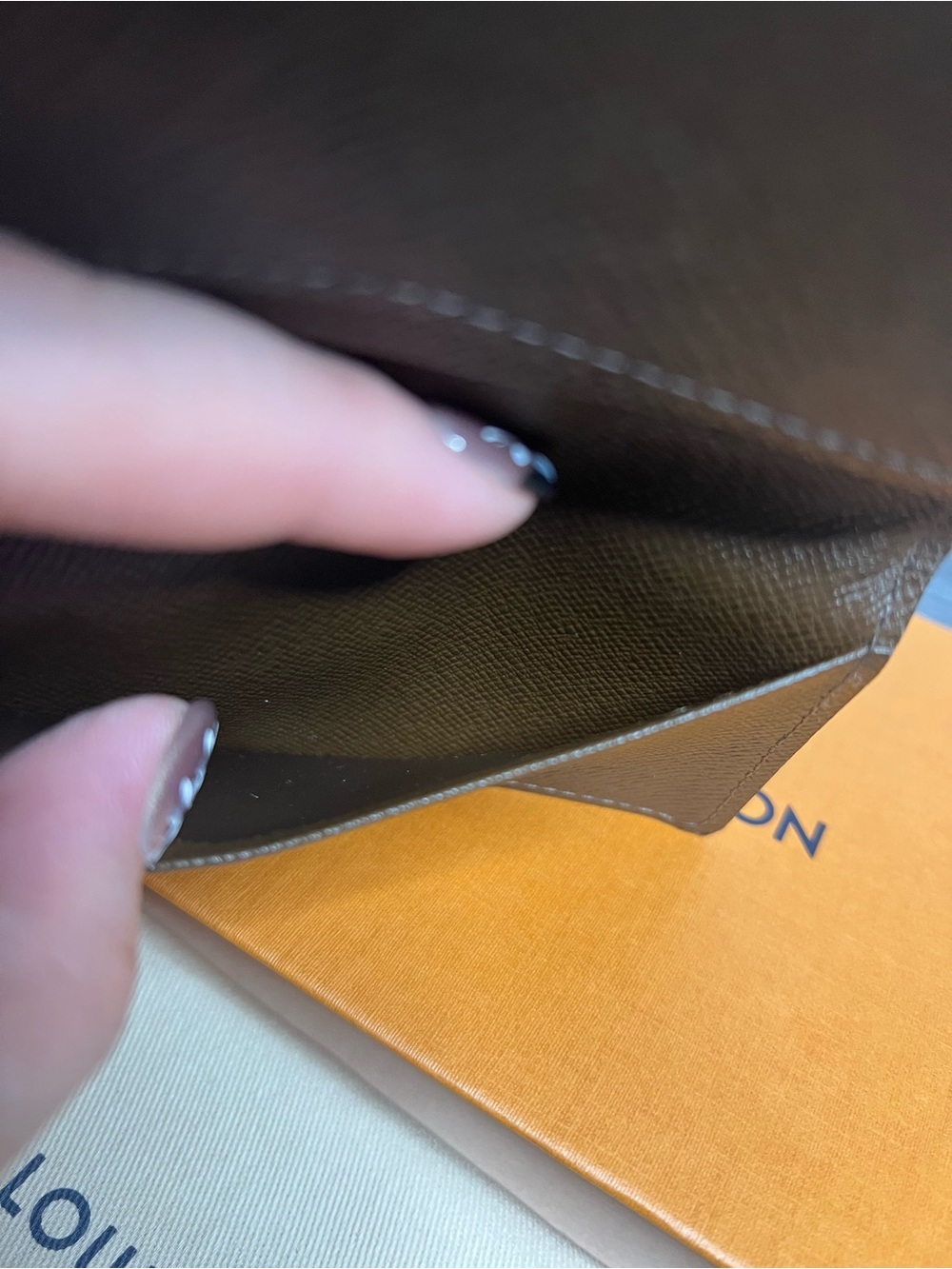 Authentic Louis Vuitton Men's Brown Card Case Taiga Leather - Picture 6 of 7